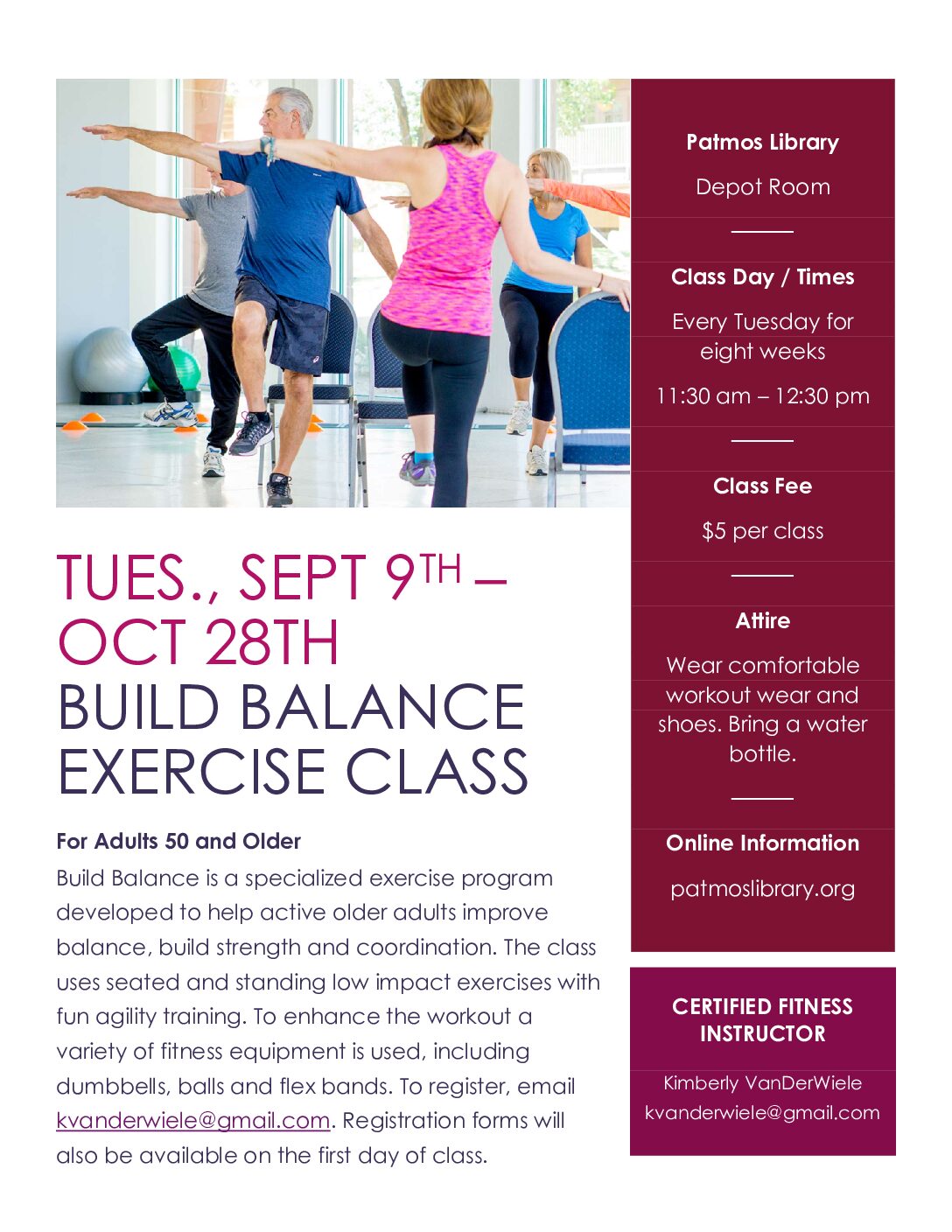 Patmos Library| image: Build Balance Exercise Class – Fall 2025 (2)