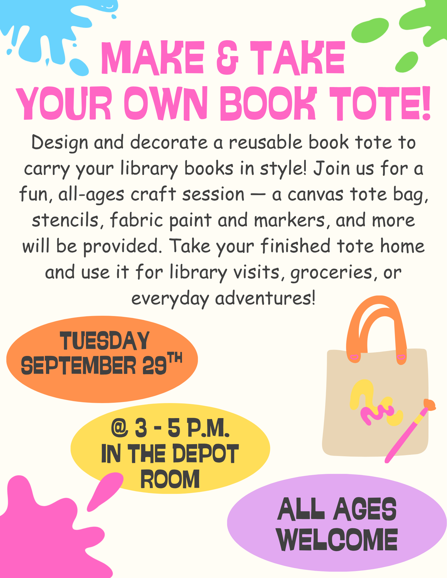 Patmos Library| image: Make and Take Your Own Book Tote (1)